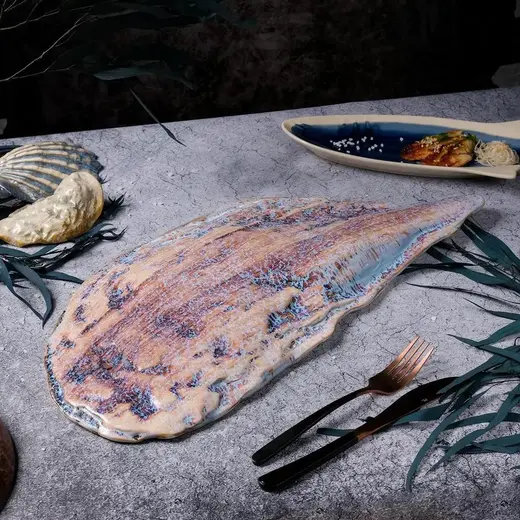 Блюдо овальное P.L. Proff Cuisine Northern Blue Frutti di Mare 51,8*23,5 см h3,5 см