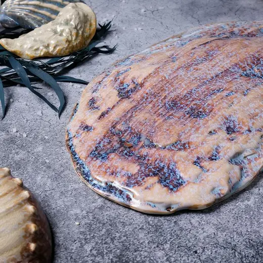 Блюдо овальное P.L. Proff Cuisine Northern Blue Frutti di Mare 51,8*23,5 см h3,5 см