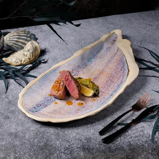 Блюдо овальное P.L. Proff Cuisine Northern Blue Frutti di Mare 51,8*23,5 см h3,5 см
