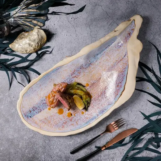 Блюдо овальное P.L. Proff Cuisine Northern Blue Frutti di Mare 51,8*23,5 см h3,5 см
