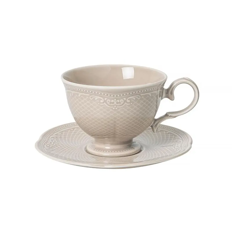 Чайная пара Noble Peach Tea Aristocrat 285 мл белая d 10,2 см h7,8 см