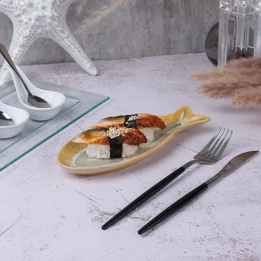 Блюдо для подачи P.L. Proff Cuisine Fish Pearl Blue Frutti di Mare 21*9 см h2 см