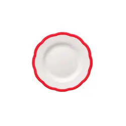 Тарелка мелкая, Bitossi, Petalo,  16 см с цветным кантом (красный)
