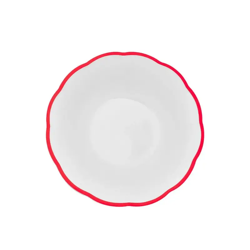 Салатник, Bitossi, Petalo, 30 см с цветным кантом (красный)