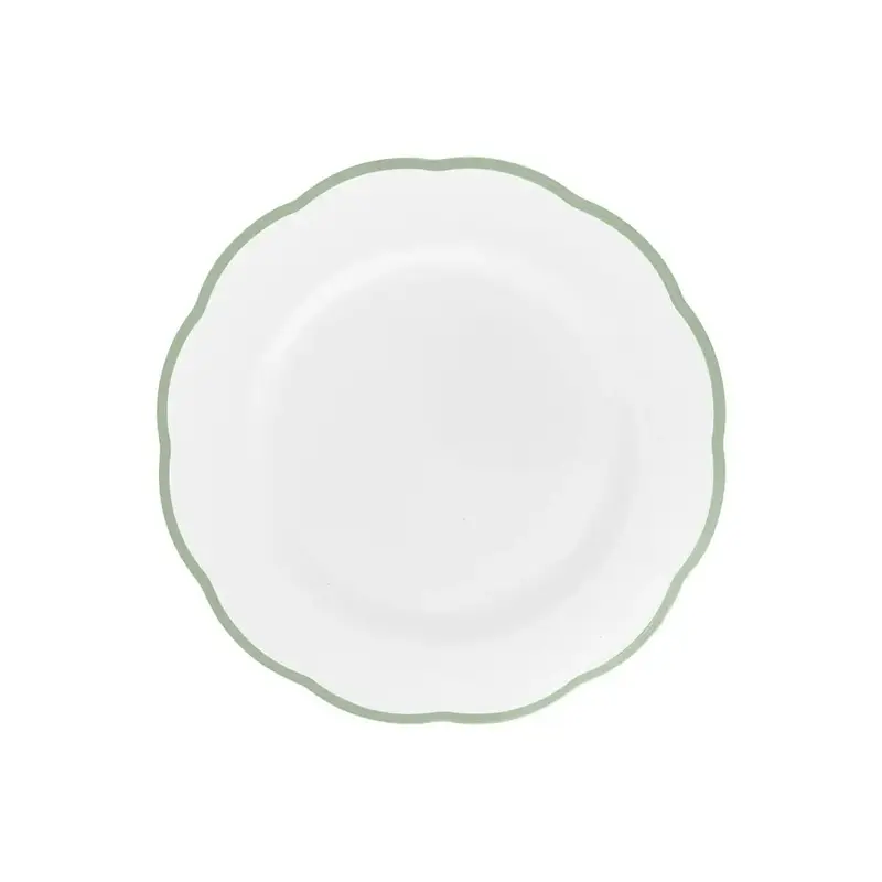 Тарелка мелкая, Bitossi, Petalo,  16 см с цветным кантом (зеленый)