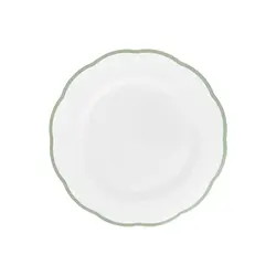 Тарелка мелкая, Bitossi, Petalo,  16 см с цветным кантом (зеленый)