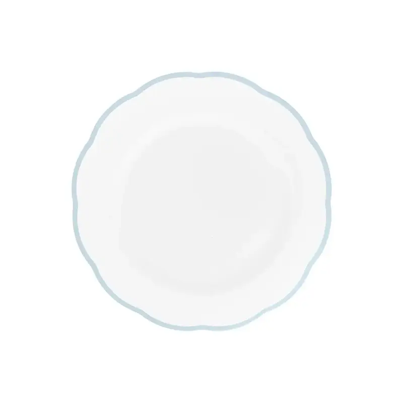 Тарелка мелкая, Bitossi, Petalo,  16 см с цветным кантом (голубой)