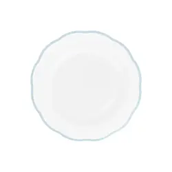 Тарелка мелкая, Bitossi, Petalo,  16 см с цветным кантом (голубой)
