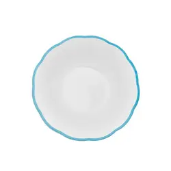 Салатник, Bitossi, Petalo, 30 см с цветным кантом (голубой)