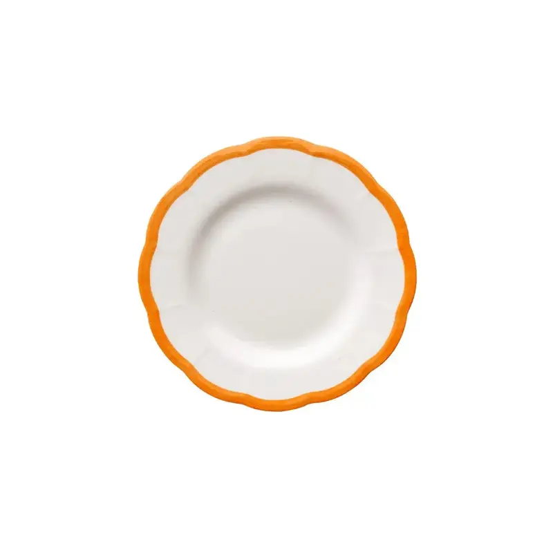 Тарелка мелкая, Bitossi, Petalo,  16 см с цветным кантом (охра)