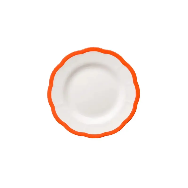 Тарелка мелкая, Bitossi, Petalo,  16 см с цветным кантом (оранжевый)