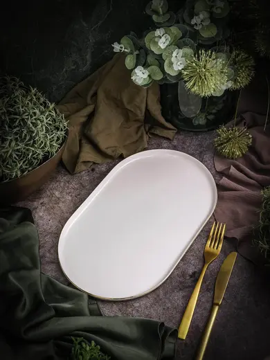 Блюдо овальное Porland CHOPIN GOLD  32см