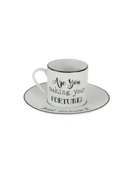 Кофейная пара Porland BE HAPPY (чашка с ручкой, блюдце) 90 мл