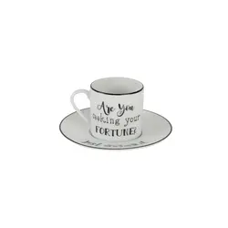 Кофейная пара Porland BE HAPPY (чашка с ручкой, блюдце) 90 мл