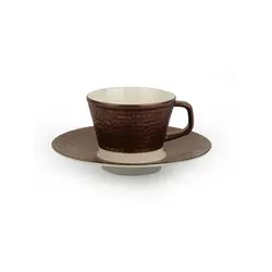 Кофейная пара: чашка 80мл с блюдцем 12см Porland Legacy Copper