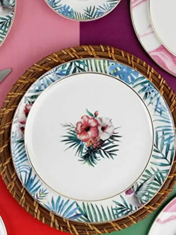 Набор обеденный на 6 персон 26 предметов Porland Exotic (тарелка мелкая 27 см  DS.5  - 6 шт., салатник 16 см - 6 шт., тарелка мелкая 21 см DS.1 - 3 шт.,  тарелка мелкая 21 см DS.4 - 3 шт., тарелка мелкая 18 см DS.9 - 3 шт., тарелка мелкая 18 см)