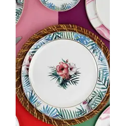 Набор обеденный на 6 персон 26 предметов Porland Exotic (тарелка мелкая 27 см  DS.5  - 6 шт., салатник 16 см - 6 шт., тарелка мелкая 21 см DS.1 - 3 шт.,  тарелка мелкая 21 см DS.4 - 3 шт., тарелка мелкая 18 см DS.9 - 3 шт., тарелка мелкая 18 см)