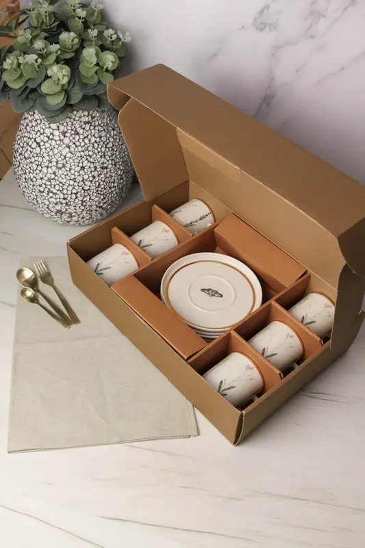 Чайный набор Porland Botanical 200 мл, шесть пар, подарочная коробка