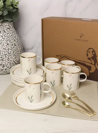 Чайный набор Porland Botanical 200 мл, шесть пар, подарочная коробка