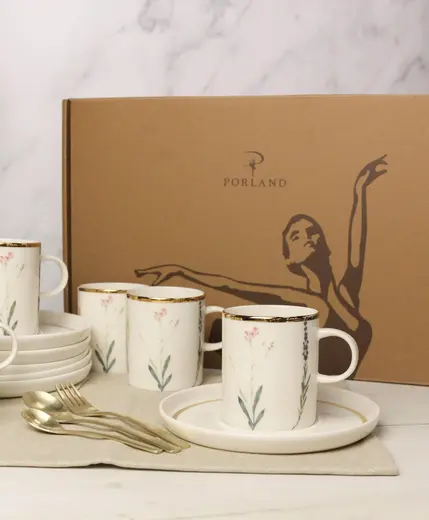 Чайный набор Porland Botanical 200 мл, шесть пар, подарочная коробка