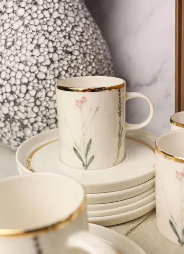 Чайный набор Porland Botanical 200 мл, шесть пар, подарочная коробка