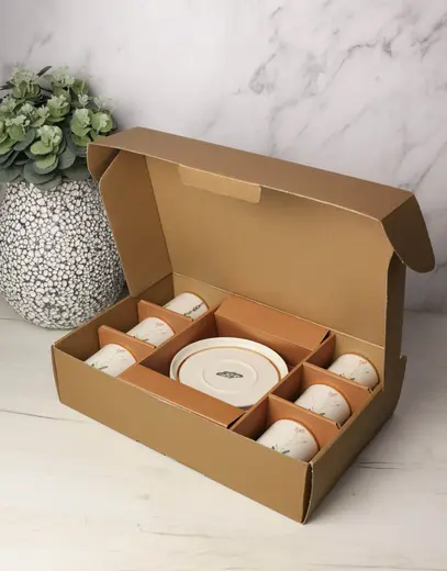 Чайный набор Porland Botanical 200 мл, шесть пар, подарочная коробка