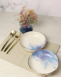 Набор салатников Porland Cosmos 415 мл 2шт, подарочная коробка, белый, фиолетовый, голубой