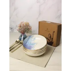 Набор салатников Porland Cosmos 415 мл 4шт, подарочная упаковка, белый, фиолетовый, голубой