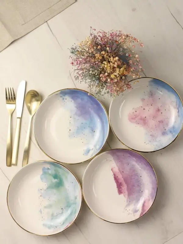 Набор салатников Porland Cosmos 415 мл 4шт, белый, фиолетовый, зеленый