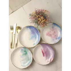 Набор салатников Porland Cosmos 415 мл 4шт, белый, фиолетовый, зеленый