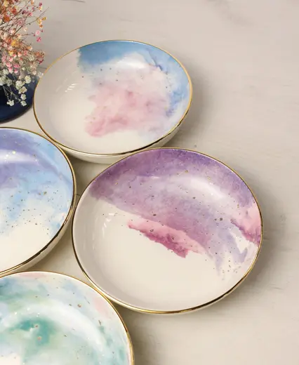 Набор салатников Porland Cosmos 415 мл 4шт, белый, фиолетовый, зеленый