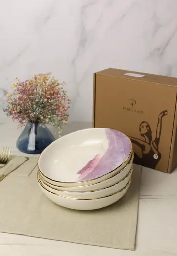 Набор салатников Porland Cosmos 415 мл 4шт, белый, фиолетовый, зеленый