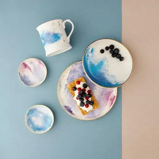 Набор салатников Porland Cosmos 415 мл 2шт, подарочная коробка, белый, голубой, фиолетовый