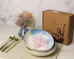 Набор салатников Porland Cosmos 415 мл 4шт, подарочная упаковка, белый, голубой, фиолетовый