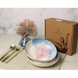 Набор салатников Porland Cosmos 415 мл 4шт, подарочная упаковка, белый, голубой, фиолетовый