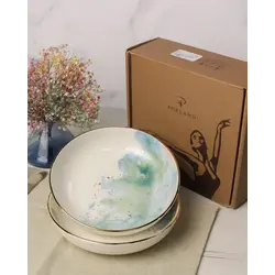 Набор салатников Porland Cosmos 415 мл 2шт, подарочная коробка, белый, зеленый