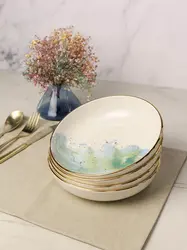 Набор салатников Porland Cosmos 415 мл 4шт, подарочная упаковка, белый, зеленый