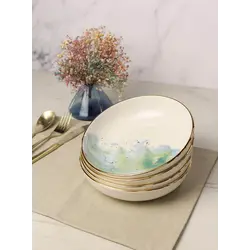 Набор салатников Porland Cosmos 415 мл 4шт, подарочная упаковка, белый, зеленый