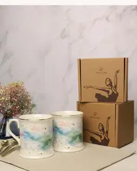 Набор кружек Porland Cosmos 380 мл, 2 шт, белый, голубой