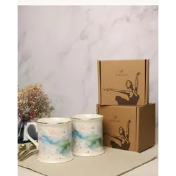 Набор кружек Porland Cosmos 380 мл, 2 шт, белый, голубой