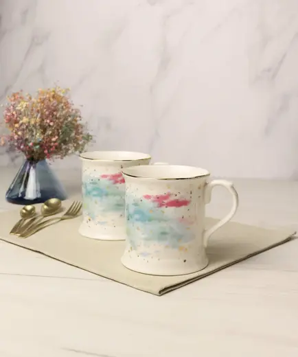 Набор кружек Porland Cosmos 380 мл, 2 шт, белый, голубой