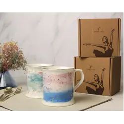 Набор кружек Porland Cosmos 380 мл, 2 шт, белый, фиолетовый, голубой