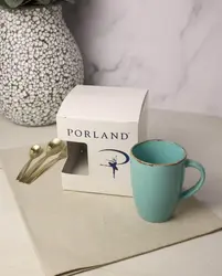 Кружка Porland Seasons 260 мл, бирюзовая, подарочная упаковка