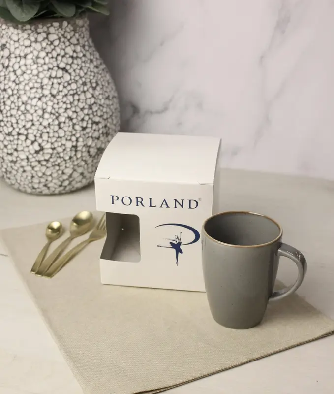 Кружка Porland Seasons 260 мл, темно-серая, подарочная упаковка