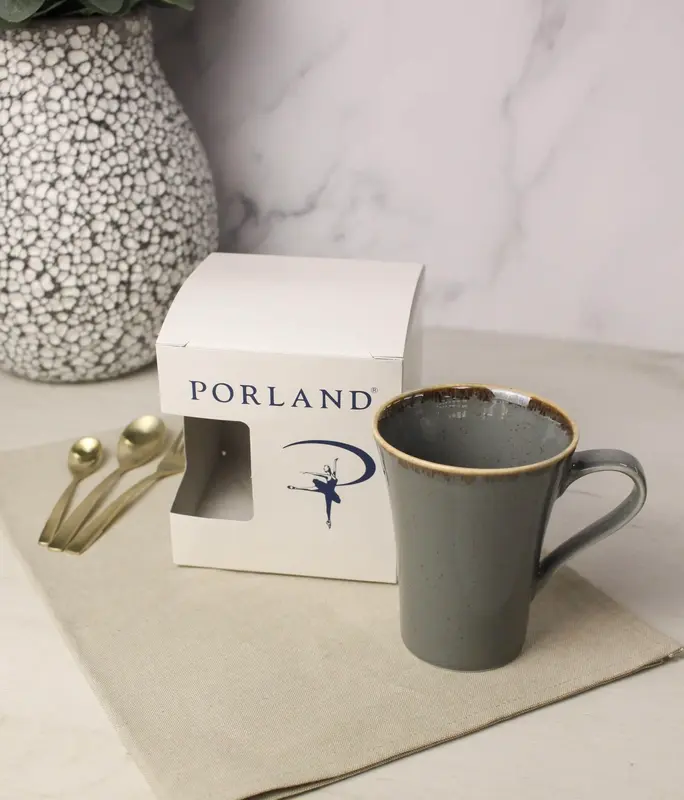 Кружка Porland Seasons 340 мл, темно-серая, подарочная упаковка