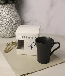 Кружка Porland Seasons 340 мл, черная, подарочная упаковка