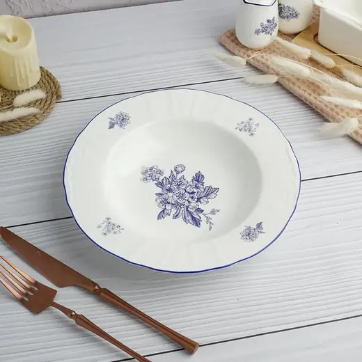Тарелка глубокая P.L. Proff Cuisine Sea Flower 500 мл d 23,5 см h3,9 см