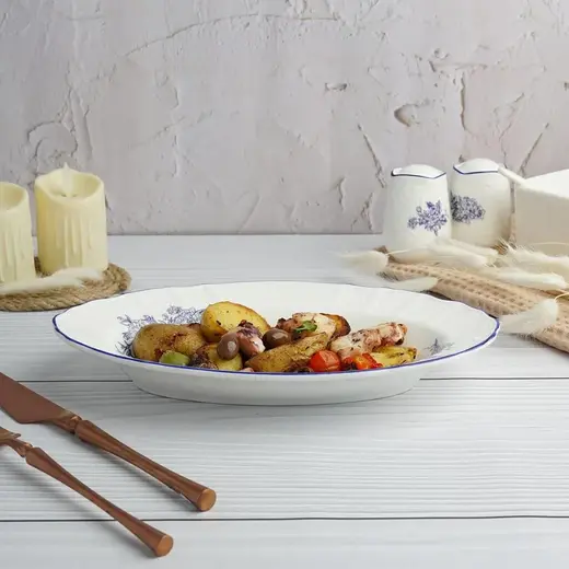 Блюдо овальное глубокое P.L. Proff Cuisine Sea Flower 25,5*15,8 см h3,8 см 250 мл