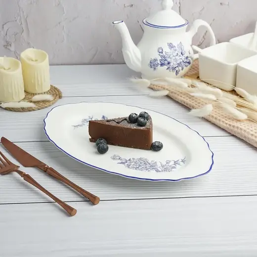 Блюдо овальное P.L. Proff Cuisine Sea Flower 30,7*19,3 см h2 см