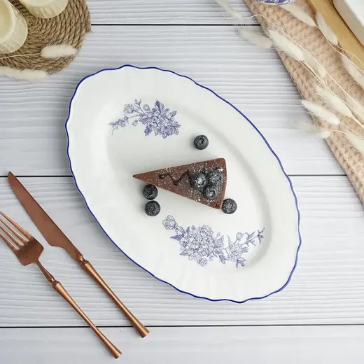 Блюдо овальное P.L. Proff Cuisine Sea Flower 30,7*19,3 см h2 см